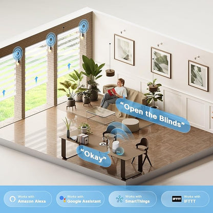 Motorized Zebra Blinds with Remote,Rechargeable Smart Electric Cordless Shade，White，33¾"W X 72" H