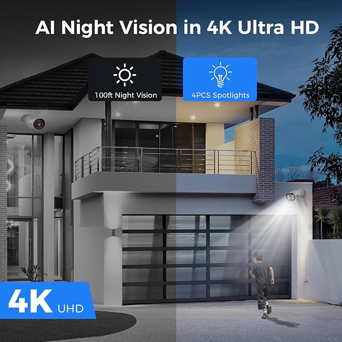 Hiseeu 8MP AHD/TVI/CVI/XVI CCTV Home Wired Security Camera 100ft IR Clear Night Vision Analog TVL Bullet Wired Camera for Indoor Outdoor Security Replacement 1PCS