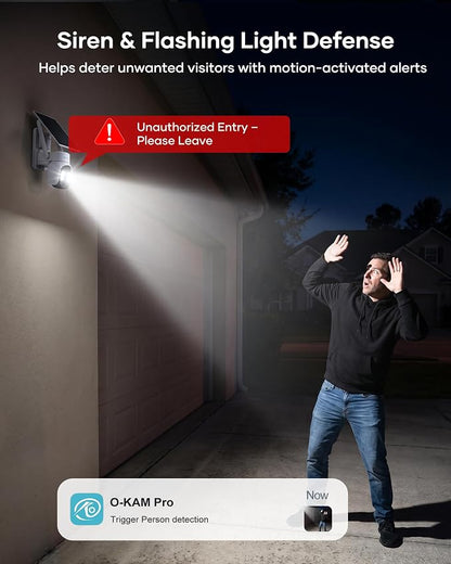 firstrend Solar Security Cameras Wireless Outdoor, 2K Color Night Vision