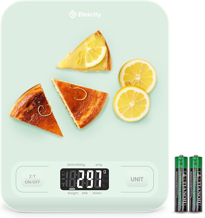 Etekcity Food Kitchen Scale, Digital Grams and Ounces, Medium | Tare function, ideal for baking, weight loss, keto, meal prep, packages, liquids and jewelry, Green