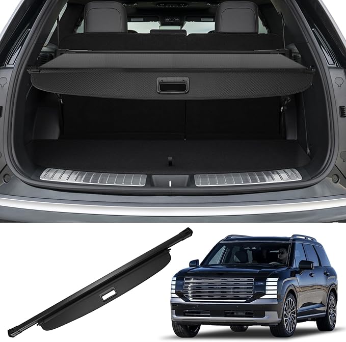 Retractable Cargo Cover Compatible with Hyundai Palisade 2026 Rear Cargo Security Trunk Cover, Storage Privacy Screen Car Trunk Luggage Cargo Shade Shield for 2026 Hyundai Palisade, Carbon Fiber