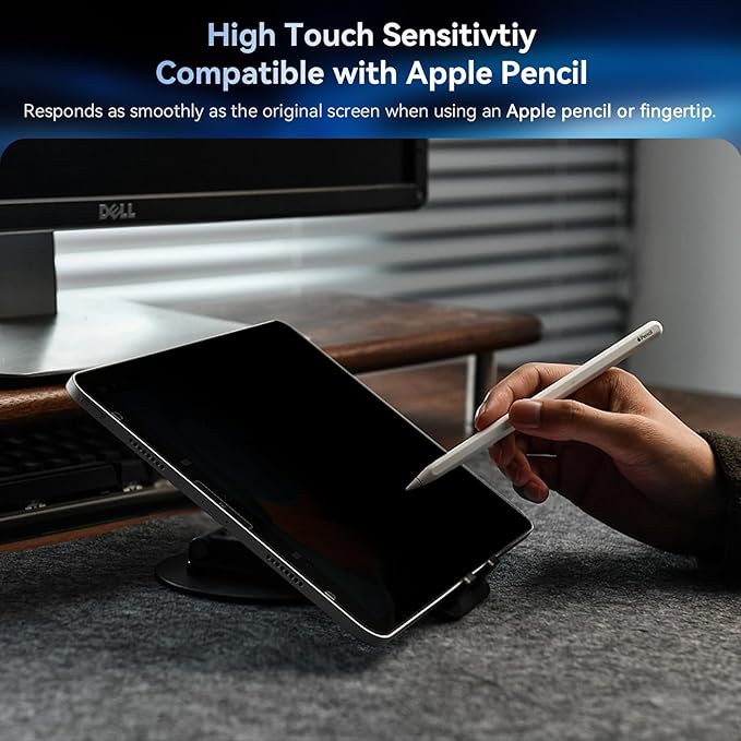 Privacy Screen Protector Compatible With iPad 10th 2022 10.9" & iPad 11th A16 2025 11", Anti Glare Blue Light Spy Filter Private, High Sensitive Bubble-Free Easy Install Black Security Screen Shield