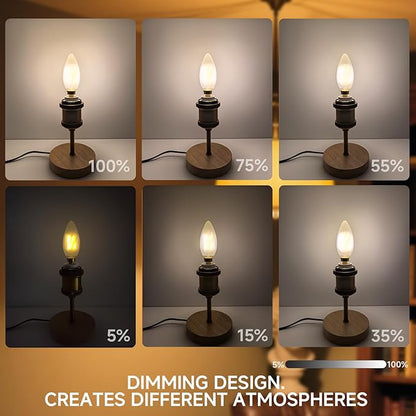 Type B/B11 E12 LED Filament Bulb, 6W/60W Equivalent 3000K Warm White – Frosted Glass, Dimmable, Ideal for Chandeliers & Ceiling Fans, 6-Pack(3000K)