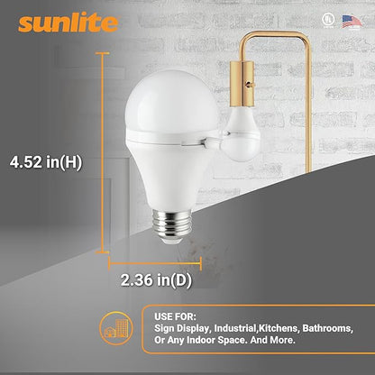 Sunlite ShabBulb, Shabbat Permissible LED Light Bulb, 7 Watt (40 Watt Equivalent) 3000K Warm White