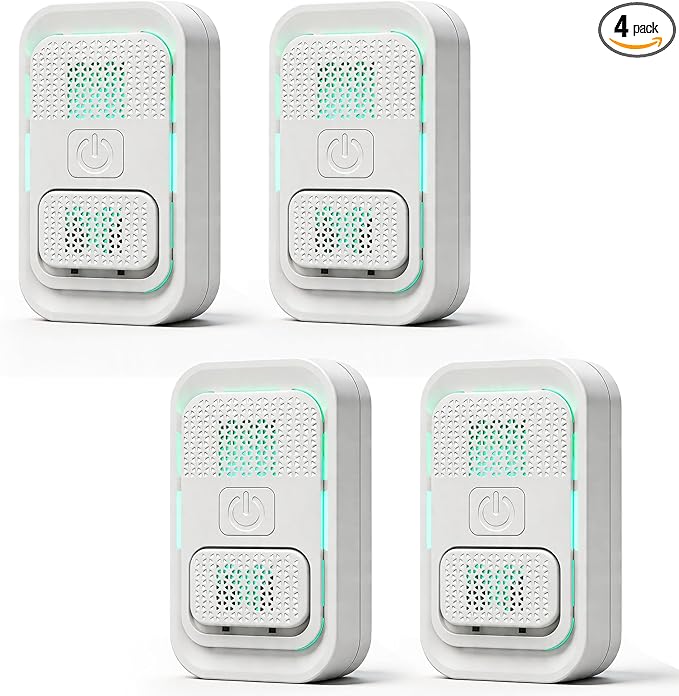 Plug in Air Purifiers for Home - High-Density Ionic Air Purifiers for Bedroom, Bathroom, Kitchen - Negative Ion Generator Odor Eliminator for Pets, Smoke, Dust, Smell - No Filter, White (4-Pack)