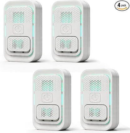 Plug in Air Purifiers for Home - High-Density Ionic Air Purifiers for Bedroom, Bathroom, Kitchen - Negative Ion Generator Odor Eliminator for Pets, Smoke, Dust, Smell - No Filter, White (4-Pack)