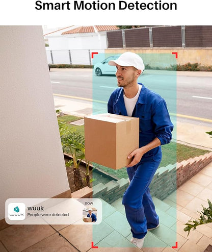 WUUK Doorbell Camera Wireless No Subscription 2K, Wired Video Doorbell