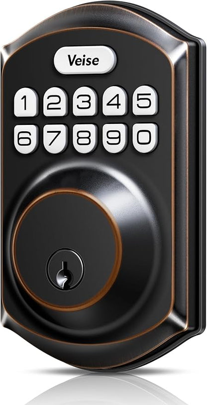 Veise VE001 Keyless Entry Deadbolt, Electronic Keypad Lock, Bronze