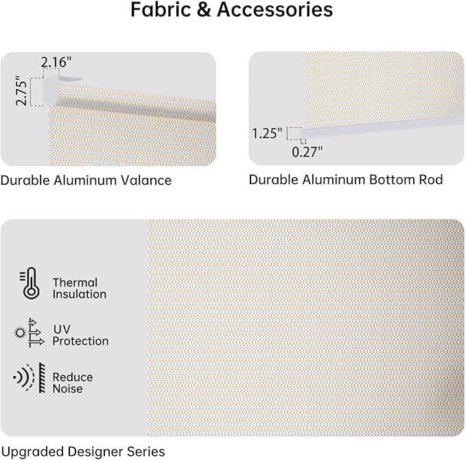 Motorized Coupled Shades, Falme Resistant Smart Solar Shades for Large Windows Automatic Blinds Compatible with Alexa, Electric Roller Blinds Customized for Home Office(1% Openness Beige)