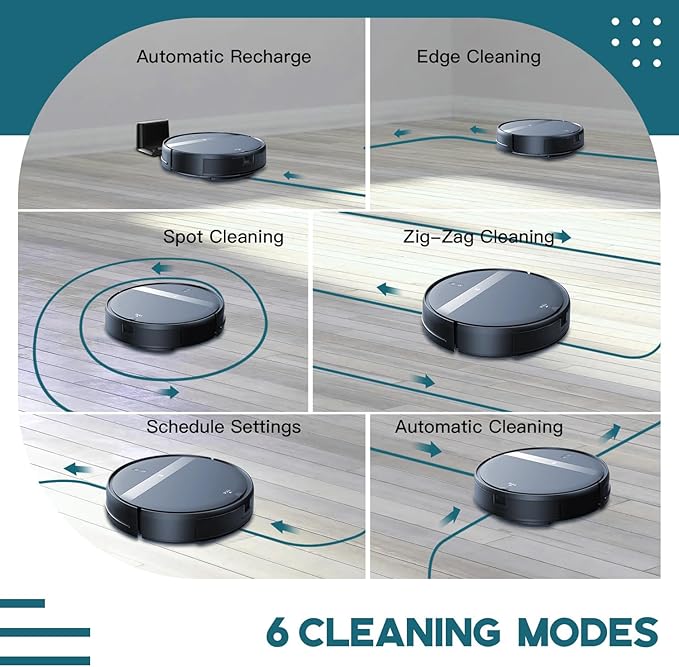 Kilgone Robot Vacuum Cleaner, Set Schedule, Automatic-Recharge, Quiet,Slim, Robotic Vacuum Tangle-Free, Ideal for Pet Hair/Carpet/Hard Floor