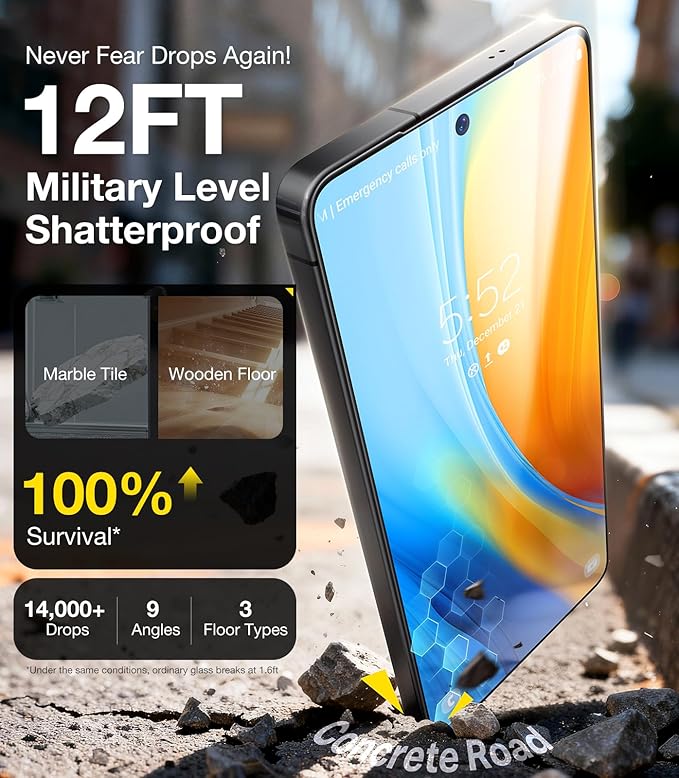 UltraGlass Unbreak 9H+ Glass for Samsung Galaxy S25 Ultra Screen Protector [Military Grade Shatterproof & Longest Durable] Galaxy Screen Protector S25 Ultra Tempered Glass Full Coverage, 2 Pack