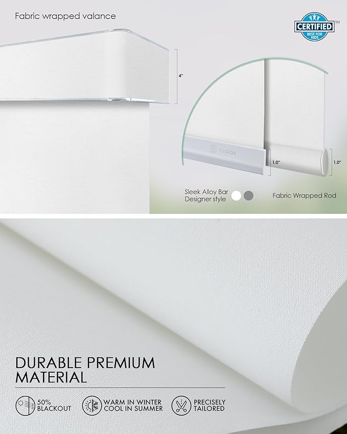 Yoolax Custom XL Smart Sliding Door Blinds, Motorized Sliding Panel Blinds Compatible with Alexa, Light Filtering Vertical Blinds for Glass Doors, Patio Doors, Closet Doors, Half Shading Pure White