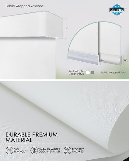 Yoolax Custom XL Smart Sliding Door Blinds, Motorized Sliding Panel Blinds Compatible with Alexa, Light Filtering Vertical Blinds for Glass Doors, Patio Doors, Closet Doors, Half Shading Pure White