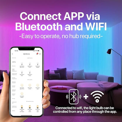 ORALUCE 丨 Bundle - Motion Sensor Light Bulbs (Pack of 2) & Smart LED Bulb A19 Wi-Fi and Bluetooth (Pack of 2)