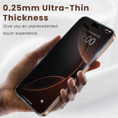 Fotbor for Apple iPhone 16 Pro Max True 23° Privacy Screen Protector with [3s Installation Frame], Case Invisible Friendly 9H+ Tempered Glass 2Pack, 16 Promax 6.9 inch