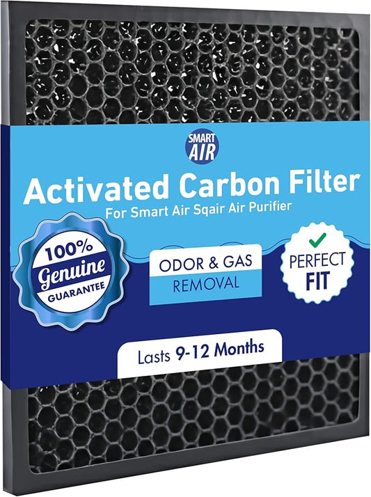 Smart Air (AKA Smart Health) Sqair Genuine Replacement Carbon Filter – Activated Charcoal Pellets for VOC & Odor Reduction, Smoke, Chemical Fumes & Pet Odors – Compatible with Smart Air Sqair(1 Pack)