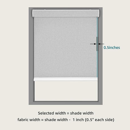 Changshade Custom Size Cordless Roller Shades with Valance, Blackout Roller Shades for Windows Roll-up Fabric Blinds with Thermal Insulated for French Door, Easy Installation Deep Grey
