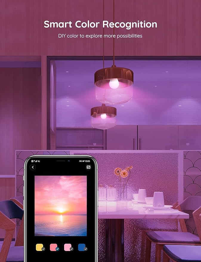 Govee A19 Smart Light Bulbs H6008 800 Lumen 4 Pack Bundle with Dual Smart Plug 4 Pack