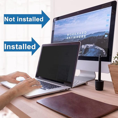 IPROKKO Laptop Privacy Screen 16 Inch, 16:10 Aspect Compatible with HP Dell Lenovo Acer Asus Thinkpad Envy Xps Vivobook, Removable Anti Blue Light Glare Spy Computer Monitor Filter Security Shield