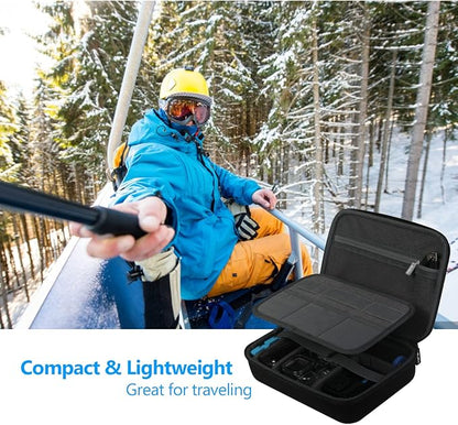 JSVER Hard Case for GoPro Cameras Carrying Case For Gopro Hero 13/12/11/10/9/8/7/AKASO EK7000/AKASO Brave 4 4K /Brave 7 LE/Brave 8/AKASO V50X /insta360 and Other Action Cameras