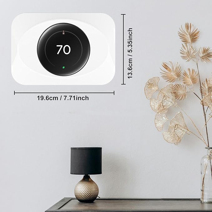 Wall Plate Cover Compatible with Google Nest Learning Thermostat (4th Gen), Practical Trim Kit for Nest Learning Thermostat 4, Snap fit Design, Snap fit Design (White, 1 Pack)