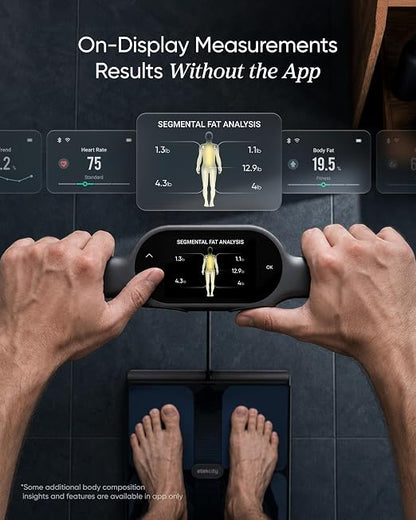 Etekcity WiFi 8-Electrode Smart Scale for Body Weight and Fat | Body Composition Scale with Color Handle Display, 50+ Metrics, 5-Segment Analysis, WiFi Auto Sync and USB-C Charging