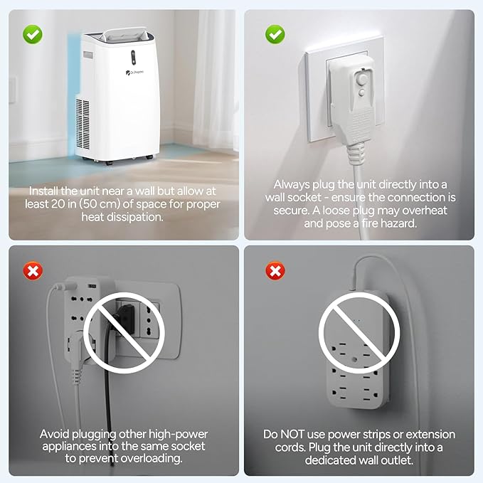 DR.PREPARE 14,000 BTU Portable Air Conditioner with WiFi, 4-in-1 Portable AC Unit with Remote Control, Fast Cooling, 24H Timers, Window kit, Cools Up to 700 sq. ft for Rooms, Bedroom