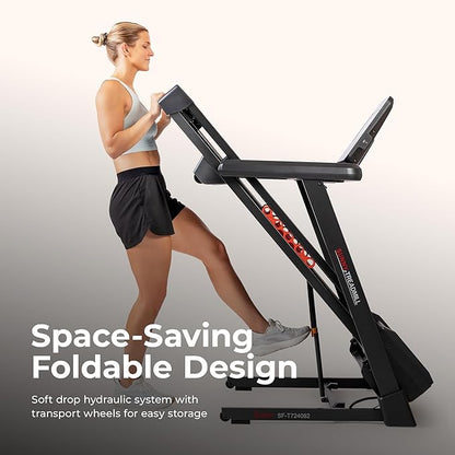 Sunny Health & Fitness Exercise Treadmills Double Deck Sizes and Incline Features with Bluetooth & SunnyFit App