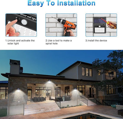 Solar Lights Outdoor [6Pack/3Modes], Solar Security Lights Solar Motion Sensor Lights Waterproof Outdoor Lights for Garden Fence Patio Garage