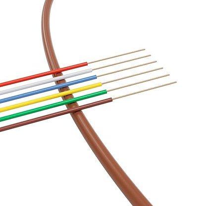 THE CIMPLE CO 18/6 Thermostat Wire 10 FT - Insulated Solid Copper Wiring for HVAC, Furnaces, Video Doorbells, Alarms, Lighting, Smart Thermostats - 18 Gauge, 6 Conductor - 10 Feet (3 Meters), Brown