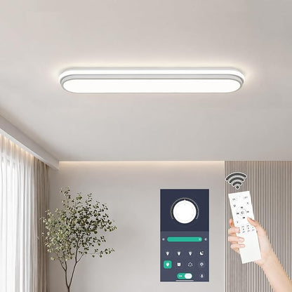Modern LED Ceiling Lighting with Remote,3Ft Smart LED Ceiling Lamp,50W High Brightness Linear Flush Mount Light Fixture,36.2" Dimmable Led Ceiling Light for Kitchen,Garage,Hallway