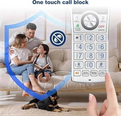 VTech IS8151-4 Super Long Range 4 Handset Cordless Phone for Home with Answering Machine, 2300 ft Range, Call Blocking, Bluetooth, Headset Jack, Power Backup, Expandable to 12 HS, Silver/Black