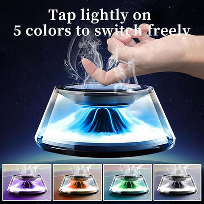 Smart Car Air Freshener 5 Ambient Light & Mist Car Fragrance, Auto On/Off, Adjustable Concentration Diffuser with Two fragrance, Lasts for 6 months, Sandalwood and Rose