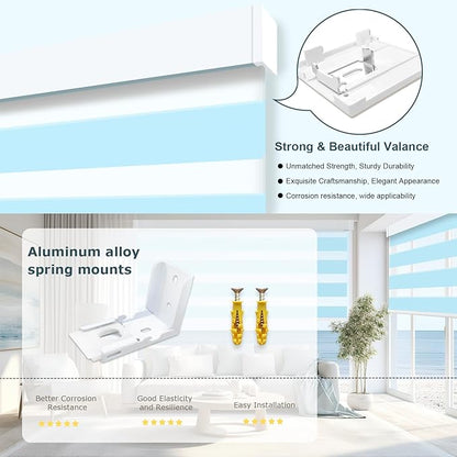 MING CHEN Motorized Blinds with Remote, Built-in Rechargeable Motor Smart Automatic Window Shades, Custom Size Electric Zebra Blinds Compatible with Alexa Google (70% Blackout Blue)