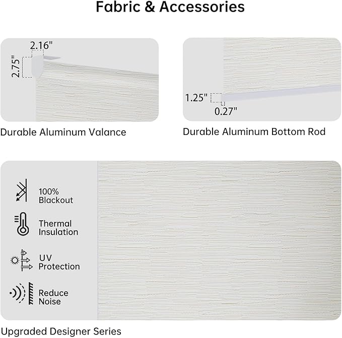 Motorized Coupled Shades, Blackout Smart Blinds for Large Windows Automatic Blinds Compatible with Alexa, Motorized Roller Shades Customized for Bedroom Home Office(Blackout-Jacquard Beige)