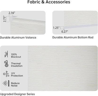 Motorized Coupled Shades, Blackout Smart Blinds for Large Windows Automatic Blinds Compatible with Alexa, Motorized Roller Shades Customized for Bedroom Home Office(Blackout-Jacquard Beige)