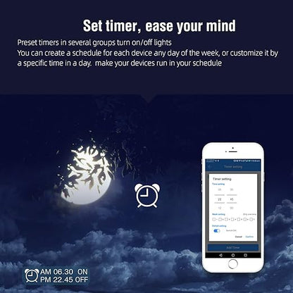 Nineleaf Smart WiFi Light Switch Kit, Mini Smart Light Switch, Compatible with Alexa, Google Assistant and IFTTT, Tuya/Smart Life APP, No Hub Required, Ceiling LED Lamp,IP66 Waterproof,10A 1000W