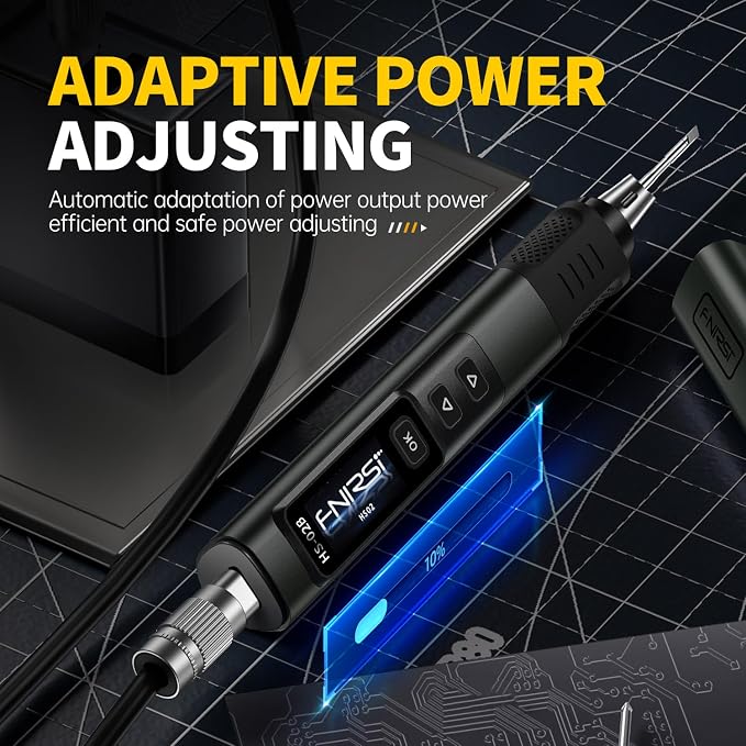 FNIRSI HS-02B 100W Corded Micro Soldering Iron Kit, 2S Fast Heating | 212-842℉, Pre-set 3 Groups Temps, Auto Sleep, 3 Pcs 210 Tips, Portable Soldering Iron Pen for Electronics Repair,with Case