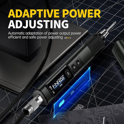 FNIRSI HS-02B 100W Corded Micro Soldering Iron Kit, 2S Fast Heating | 212-842℉, Pre-set 3 Groups Temps, Auto Sleep, 3 Pcs 210 Tips, Portable Soldering Iron Pen for Electronics Repair,with Case