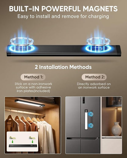MCGOR 10inch Under Cabinet Lighting, Wireless Motion Sensor Light, 3 Pack