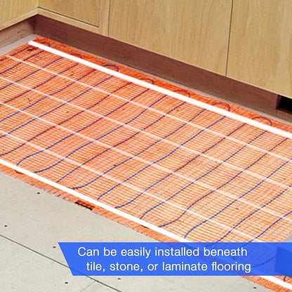 SunTouch ConnectPlus TapeMat Electric Under Floor Heating Kit with Mat, Sensor, SunStat Voice-Activated WiFi Thermostat, 20 Sq Ft (10' x 2'), 120V, Heated System for Tile, Stone, Vinyl, Laminate