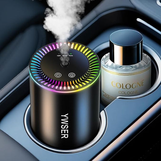 Smart Car Air Freshener Diffuser with Starry Sky Projector, Forest Scent Car Scent with 50ml Essential Oil, Auto On/Off Intelligent, 3 Modes Adjustable, Nano Mist Technology Aroma Diffuser, Cologne