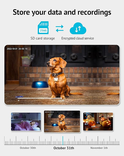 LaView Security Cameras 2k with Color Night Vision, 4MP Cameras for Home Security with Motion Detection, Two-Way Audio, Indoor WiFi Camera for Baby/Pet, Alexa, USA Cloud Service,Black