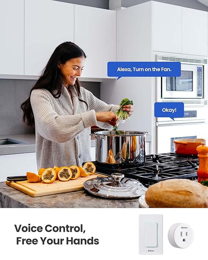 Zoiinet Smart Plug Switch, 2.4G WiFi Outlet Time Switch, Compatible with Alexa, Google Home, Smart Life & IFTTT APP, Voice Control & Timer, Buckle Design & Removable, No Hub Needed, Programmable