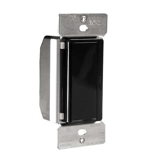 Eaton Z-Wave Plus RF9601DBK Wireless Switch, Single Pole, 3-Way, 3-Way, Black