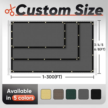 8'X34' Privacy Screen Fence 90% Blockage Heavy Duty Fencing Mesh Shade Net Cover for Wall Garden Yard Backyard Dark Grey (We Make Customized)