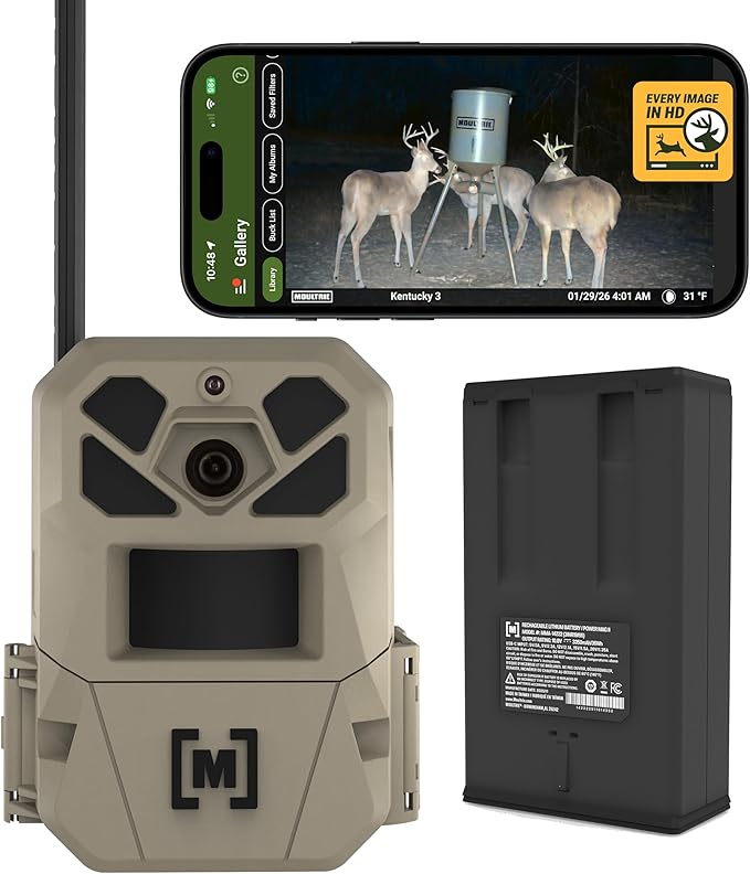 Moultrie Edge 3 PRO Cellular Trail Camera - 50MP Image Sensor - 1440p QHD Video with Audio - AI Buck Detection - GPS - 0.3s Trigger - No-Glow Flash