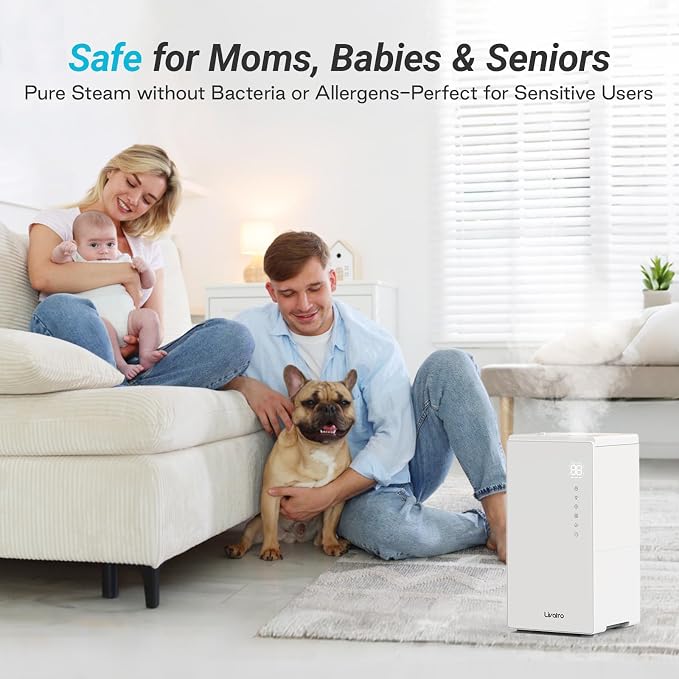 Livatro 6L Stainless Steel Humidifier for bedroom with Warm Mist Steam
