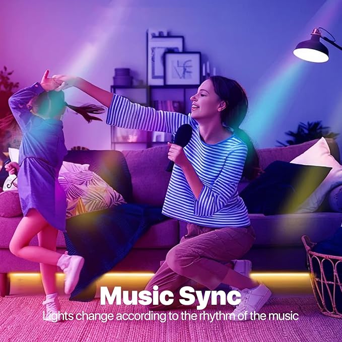 ORALUCE Bluetooth Smart Light Bulb A19 E26,9W LED Light Bulb Color Changing APP Dimmable, 60W Equivalent RGBCW LED Bulb 900 Lumens Multicolor,2P (No WiFi Connection)