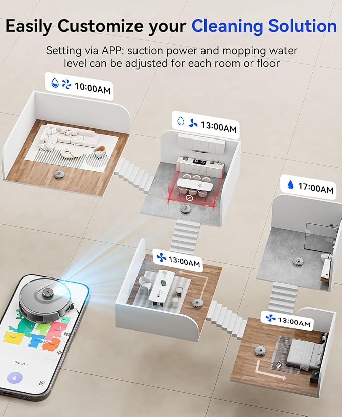 Robot Vacuum Cleaner 20,000Pa Robot Vacuum and Mop,90 Day Self Emptying Vacuum Robot,Lidar Navigation,5G/2.4GWiFi APP Aspirateur Robot,Self-Charging Robot Vacuums for Pet,Floor,Carpet R11Gray